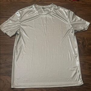 Teenager Silver T-Shirt size approximately (10-12) great condition, 100% polyest
